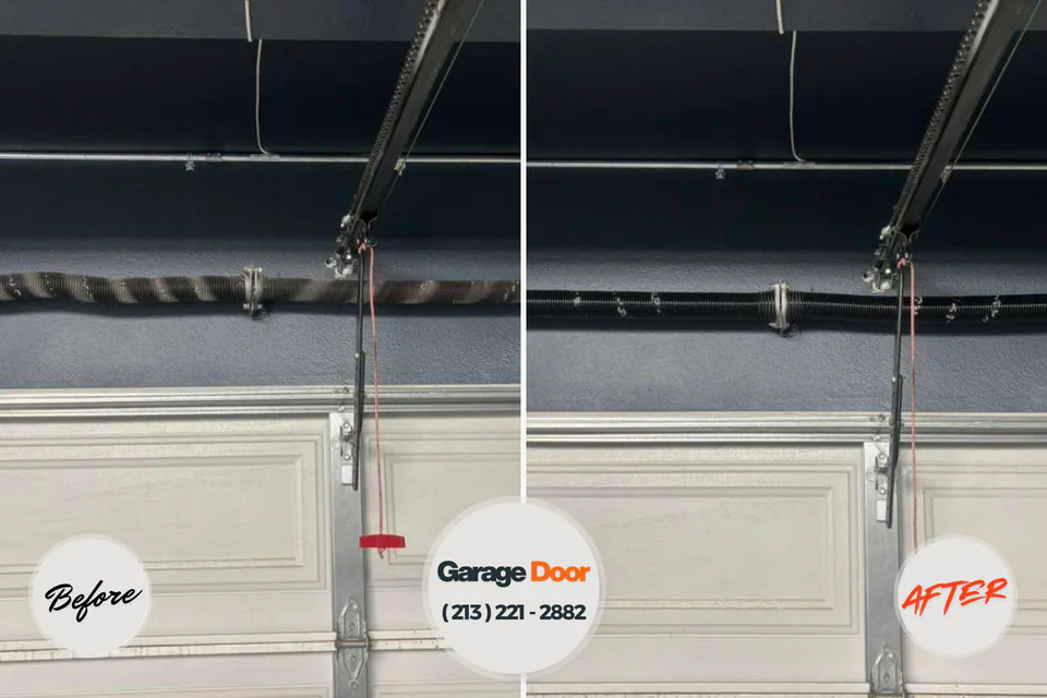 Before and after: garage door repair Delphi, IN